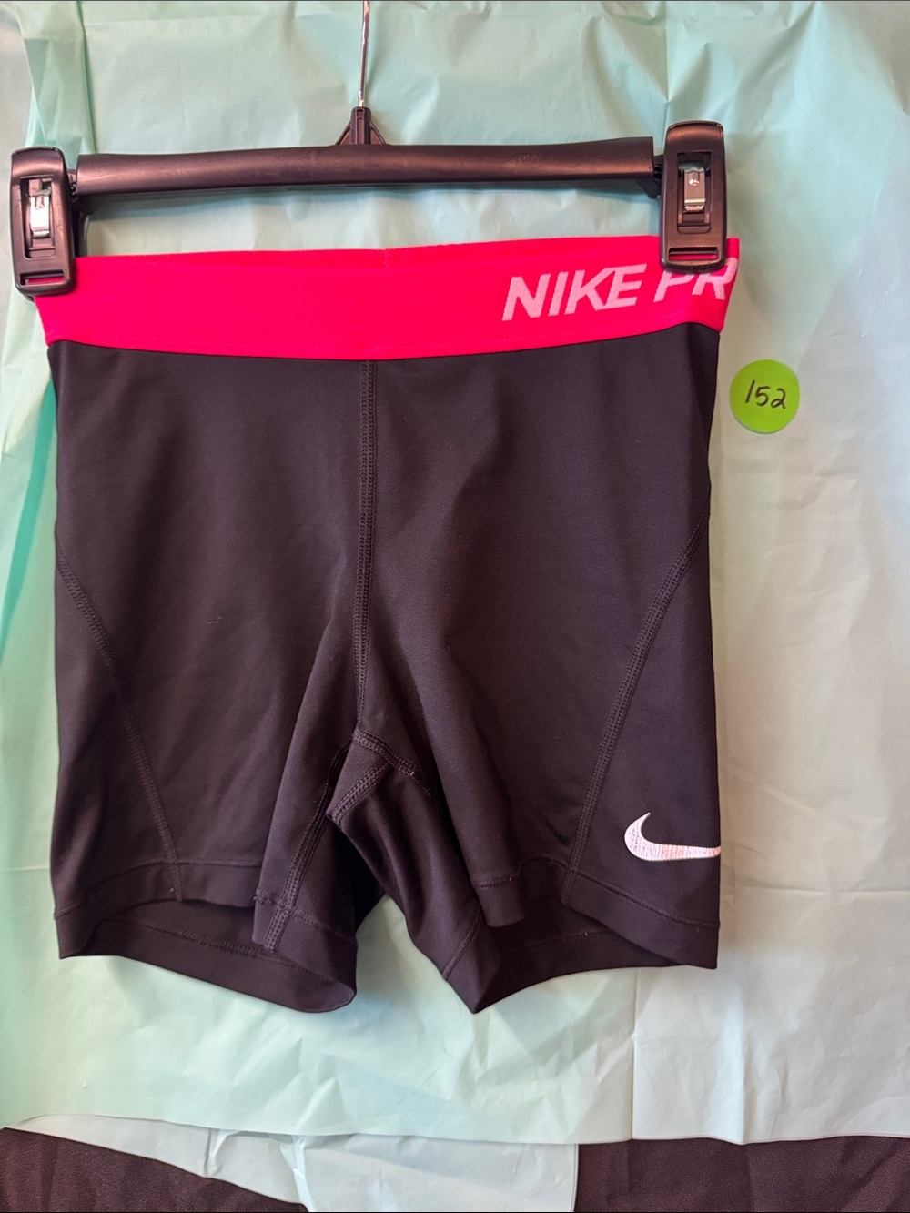 Nike Black Bike Shorts with Hot Pink Waistband